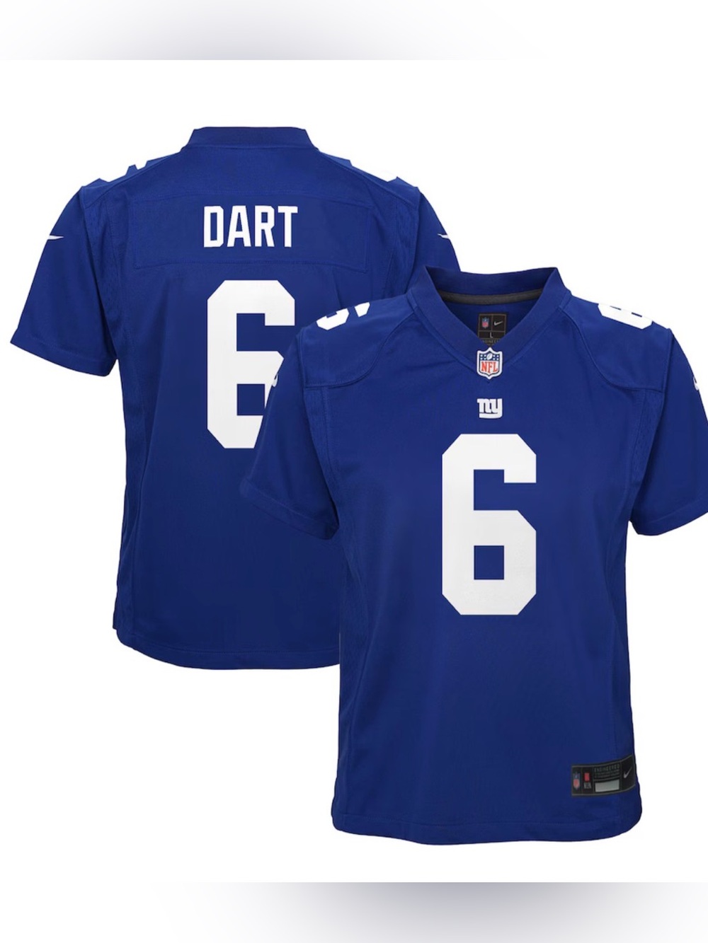 NFL Jaxson Dart New York Giants Nike Youth Team Game Jersey - Kids M